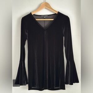 •Y2K• Women’s Long Sleeve Velvet Blouse (ptp approx 16in) - Size XS